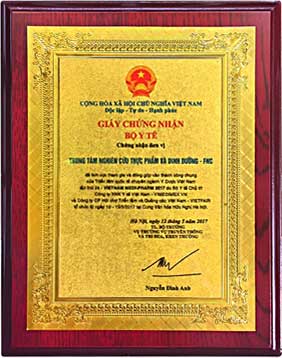 Giấy chứng nhận bộ y tế